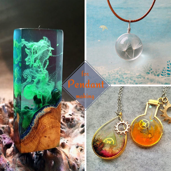 Epoxy Resin Crystal Clear Kit for Art, Jewelry, Crafts, Coating- 16 OZ  Including 8OZ Resin and 8OZ Hardener | Bonus 4 pcs Measuring Cups, 3pcs  Sticks