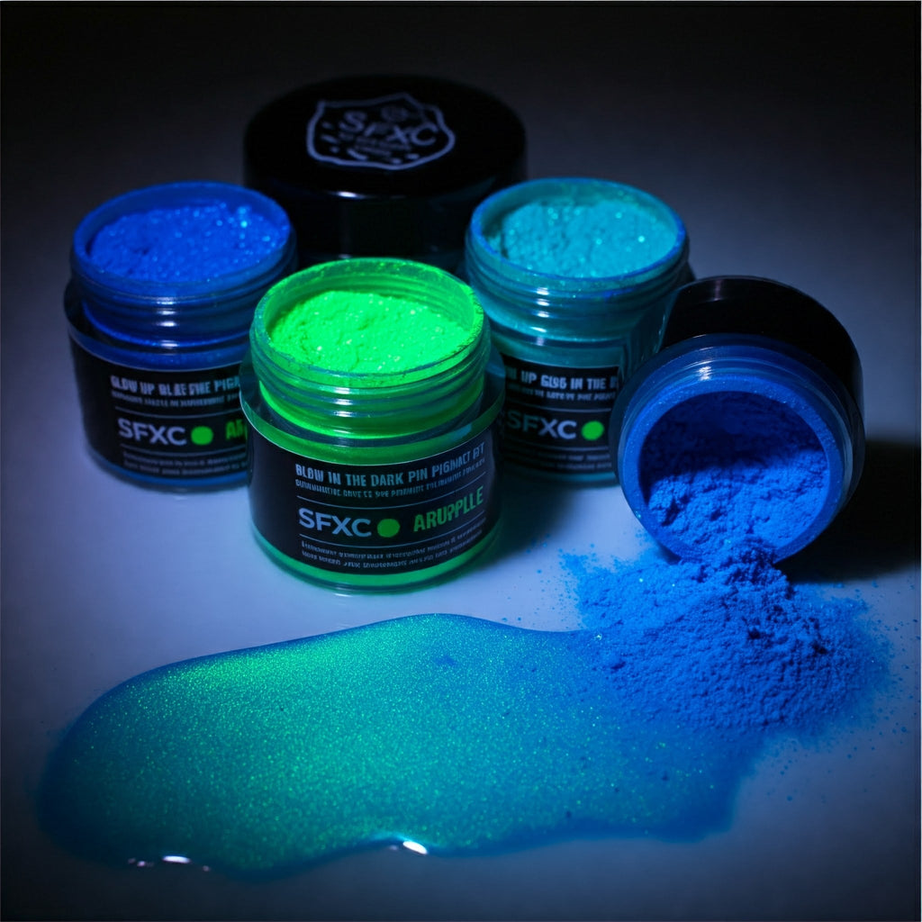 SFXC Glow-in-the-dark pigments Glow in the Dark Powder Trial Pack - 4 Colour Set