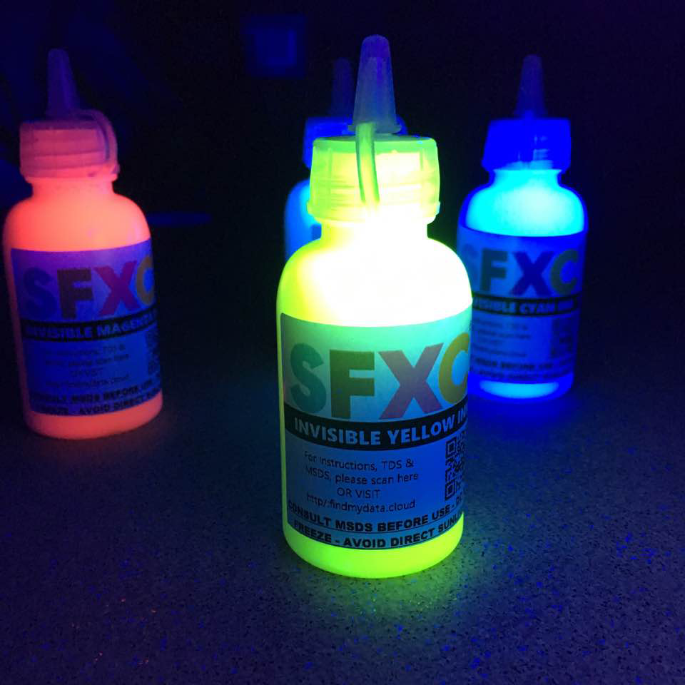 SFXC Fluorescent Screen Ink 50ml / Yellow SFXC Invisible Inkjet Inks